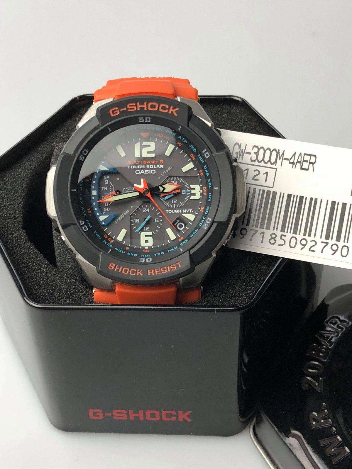 Casio G-Shock Master of G Gravitydefier Orange Strap Men’s Alarm Chronograph GW-3000M-4AER - WatchNation