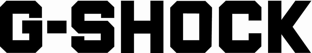 G-SHOCK brand logo in bold black letters on white background.