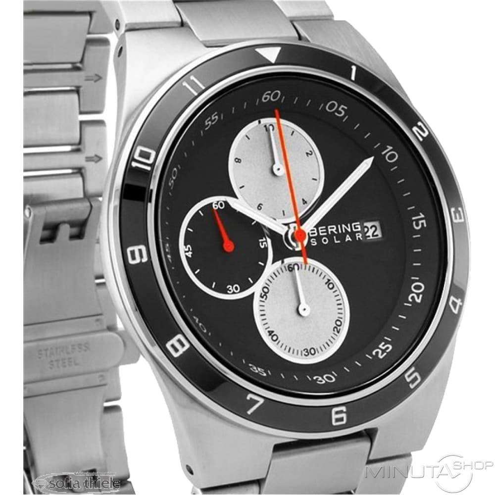 Bering Solar 34440-702 stainless steel bracelet and case detail