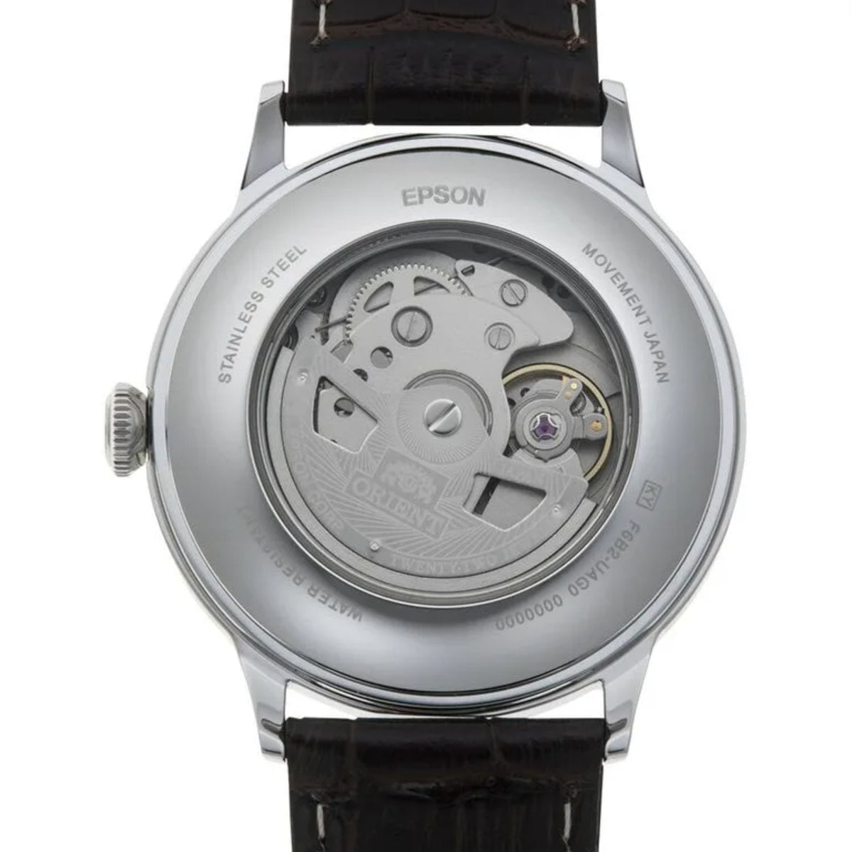 Orient Bambino RA-AK0702Y30B see through case back view