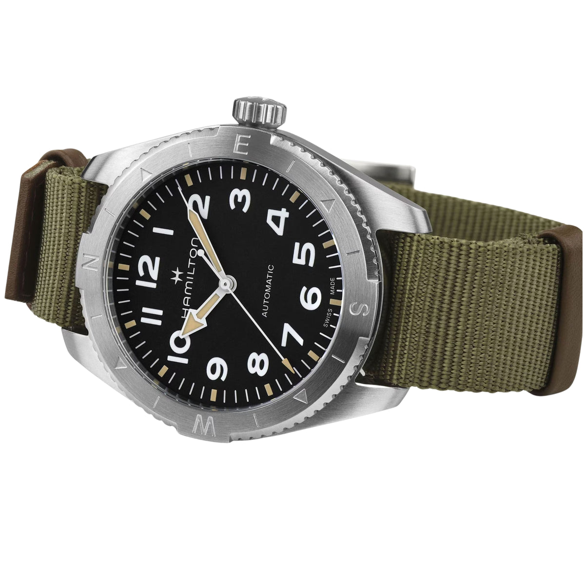 Hamilton Khaki Field 41mm Expedition Schwarz Zifferblatt Grün NATO Herren Automatik Uhr H70315931