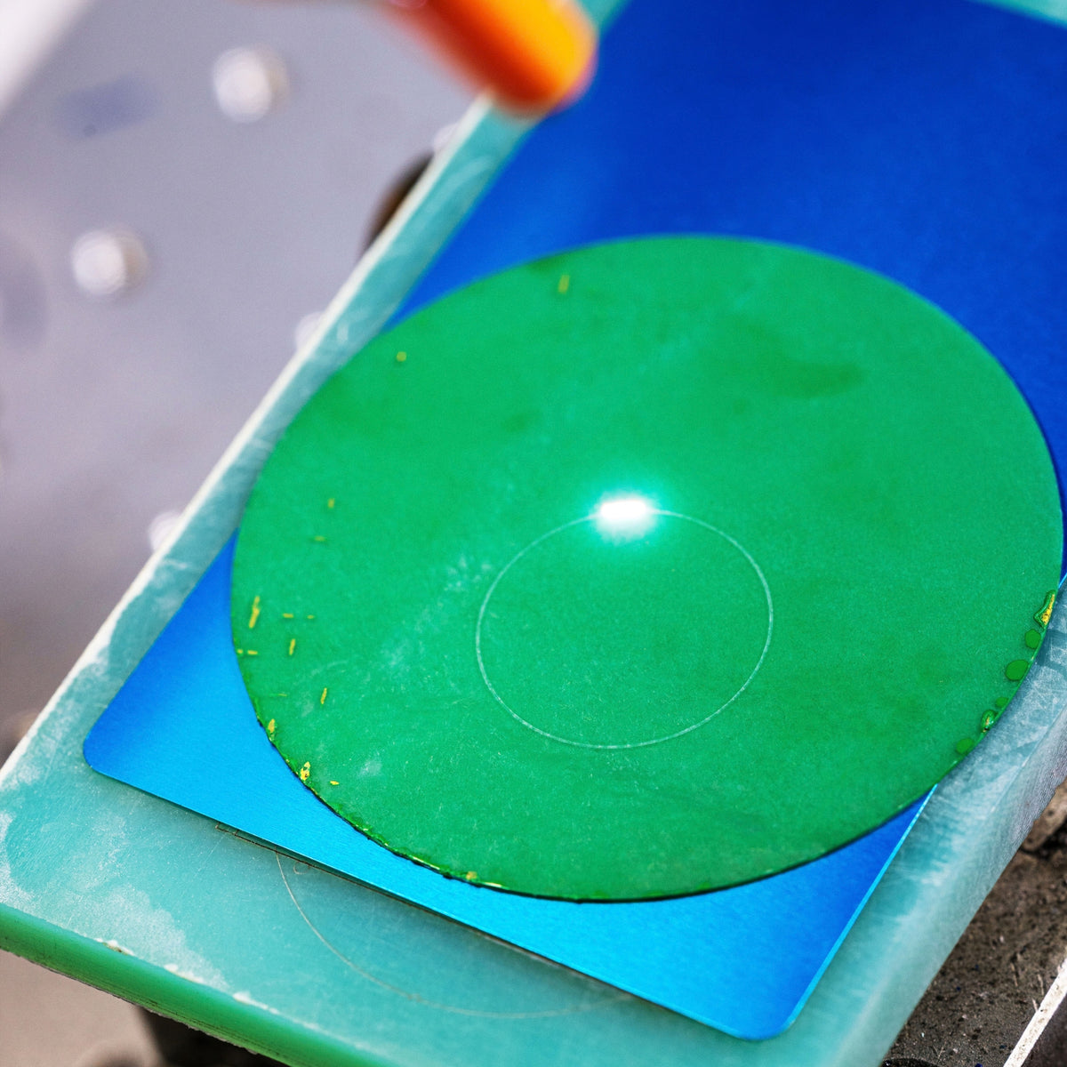 Nivada Grenchen F77 68055A77 precision laser cutting process on green jade stone
