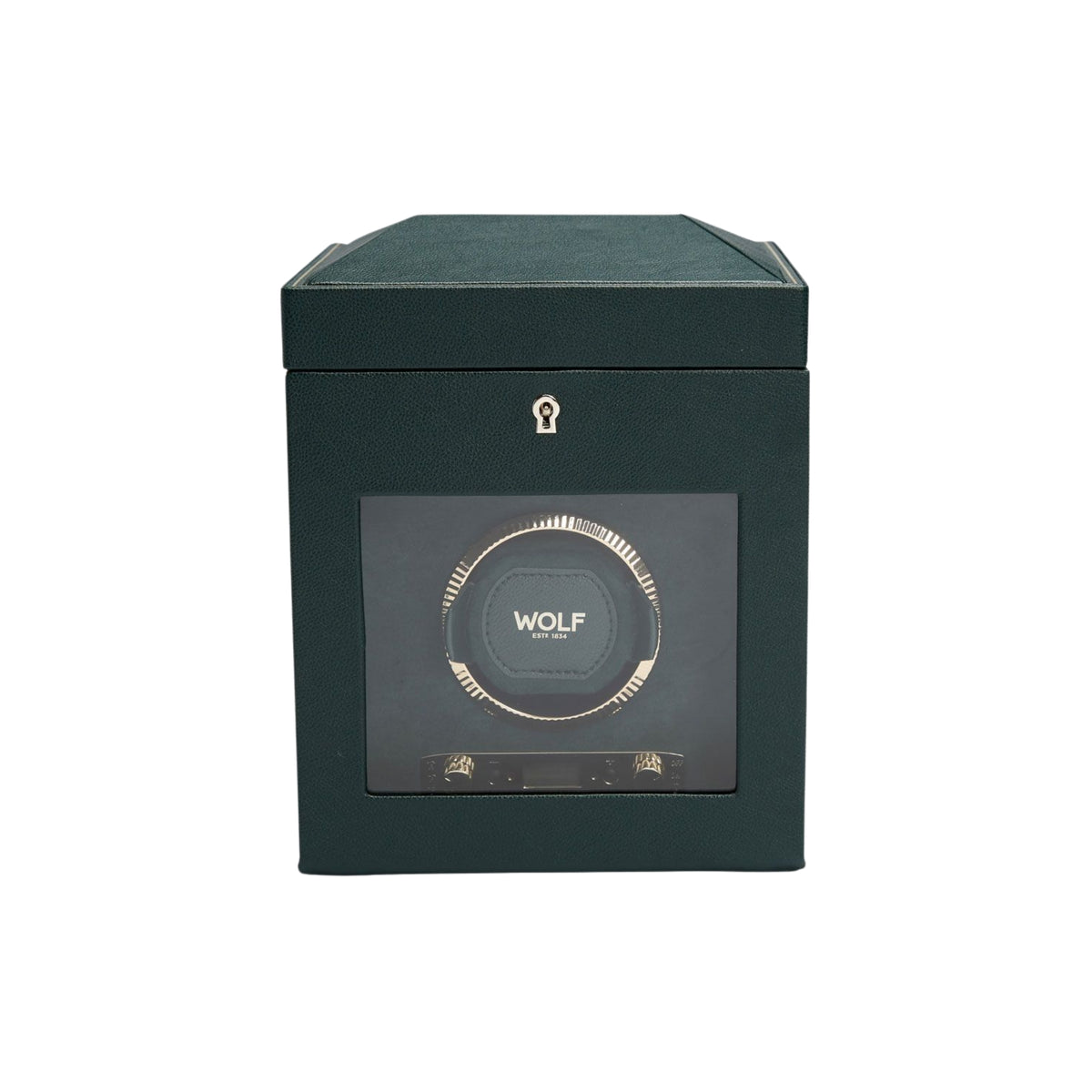 WOLF British Racing Green Single Watch Winder with Storage 792141