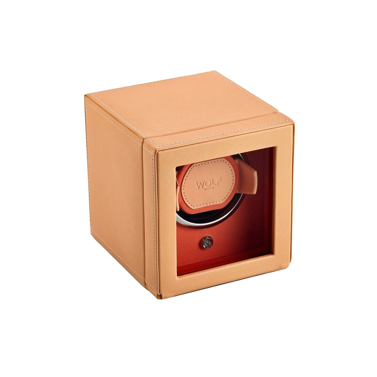 WOLF Cub Seltzer Peach Single Watch Winder with Cover 461162
