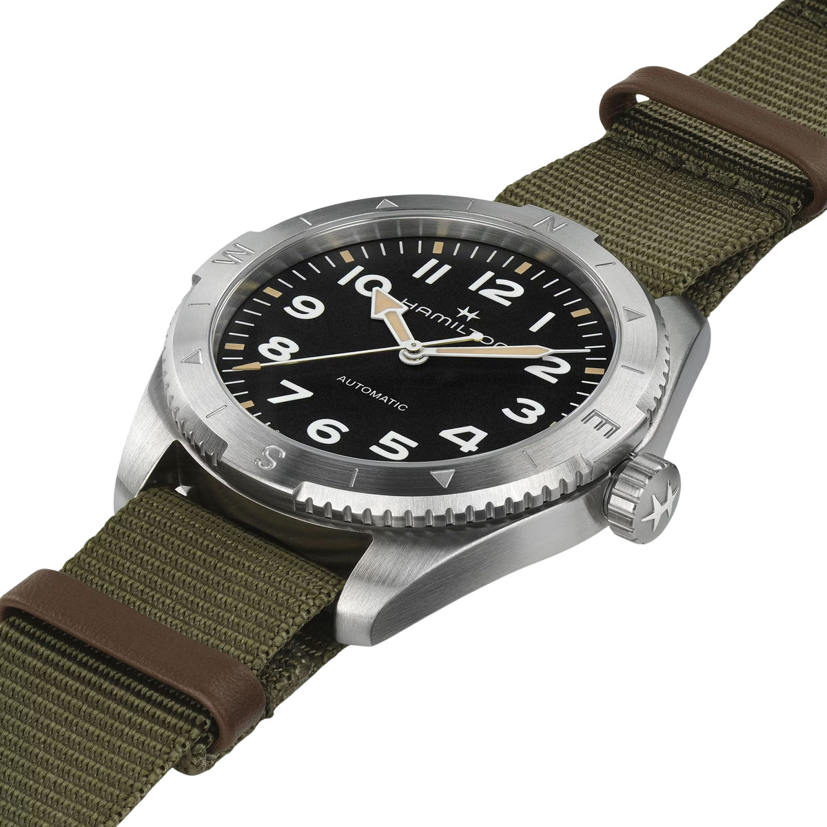 Hamilton Khaki Field 41mm Expedition Schwarz Zifferblatt Grün NATO Herren Automatik Uhr H70315931