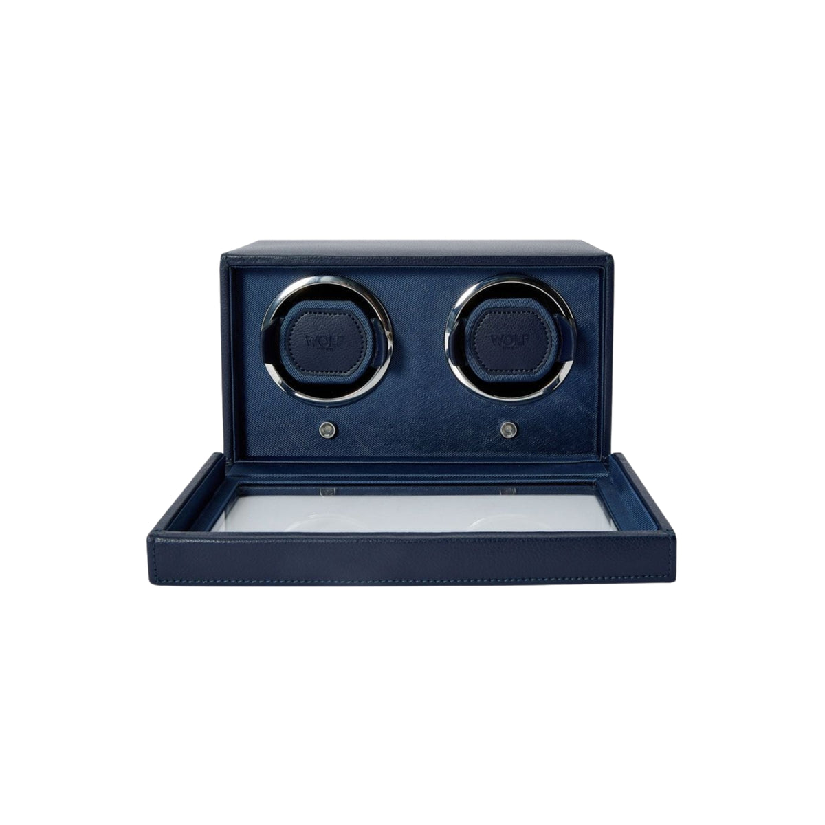 WOLF Cub Navy Double Watch Winder with Cover 461217