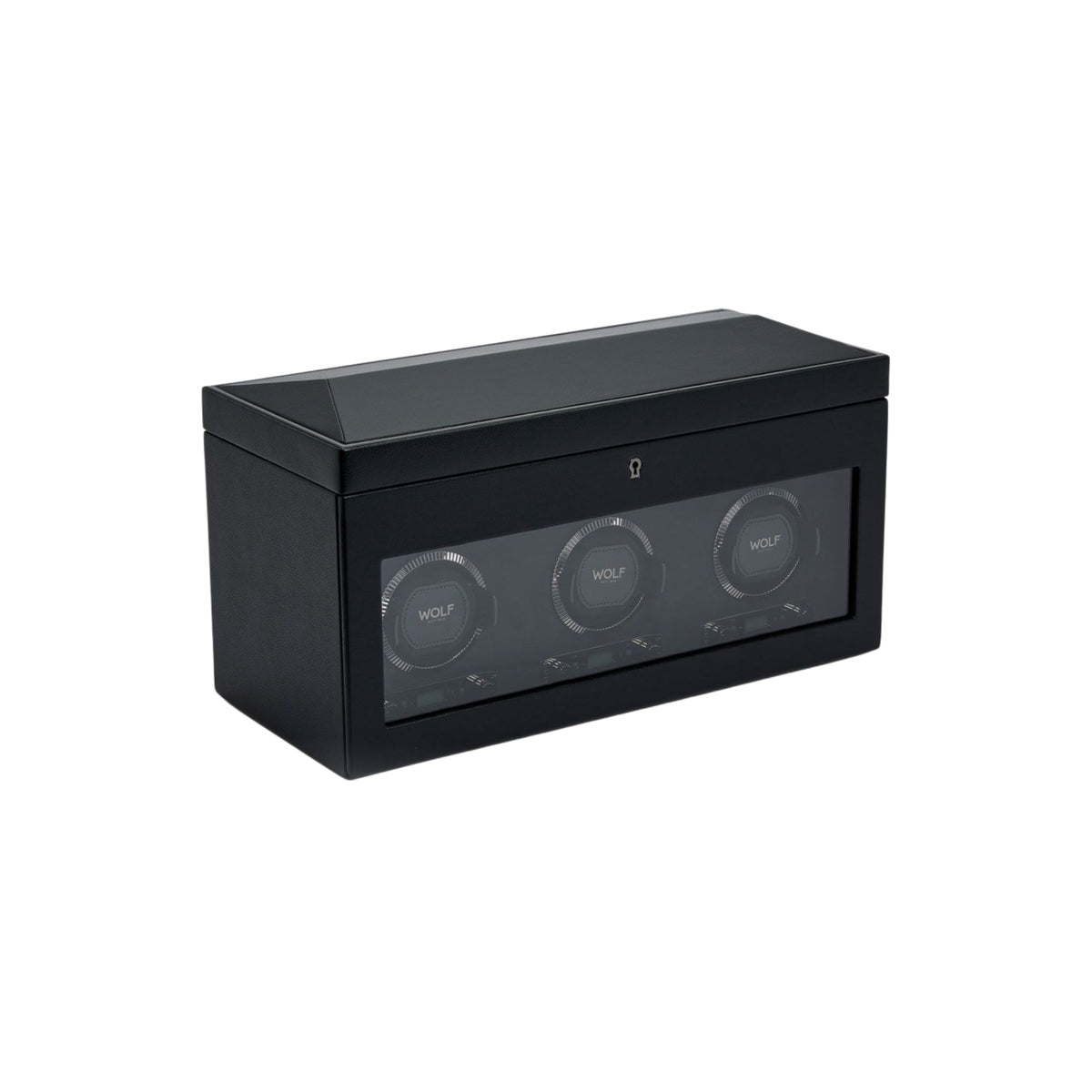WOLF British Racing Black Triple Watch Winder with Storage 792302