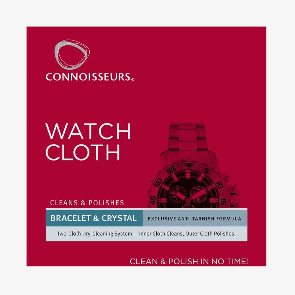 Connoisseurs Watch Cleaning Cloth CONN784 packaging front view close up