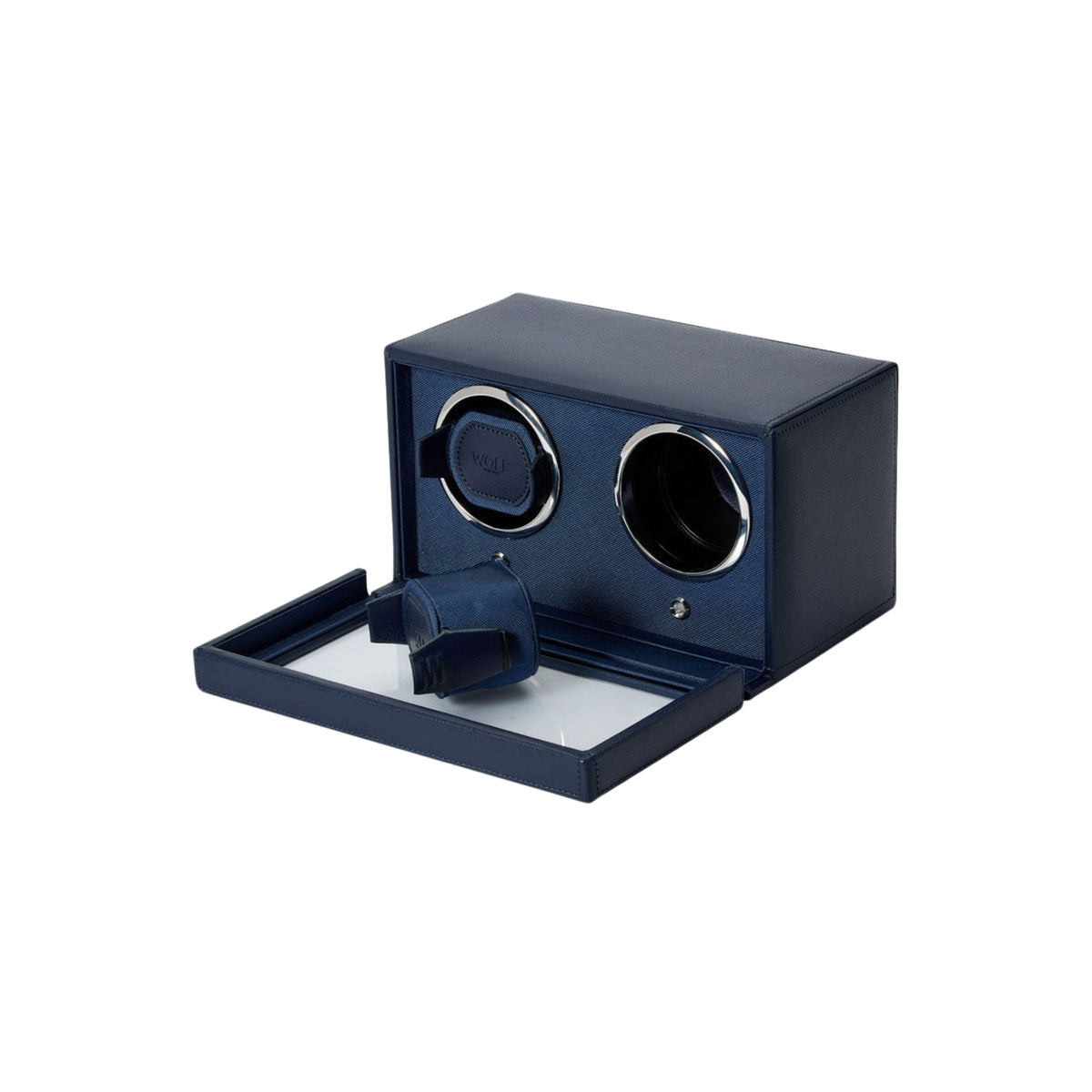 WOLF Cub Navy Double Watch Winder with Cover 461217