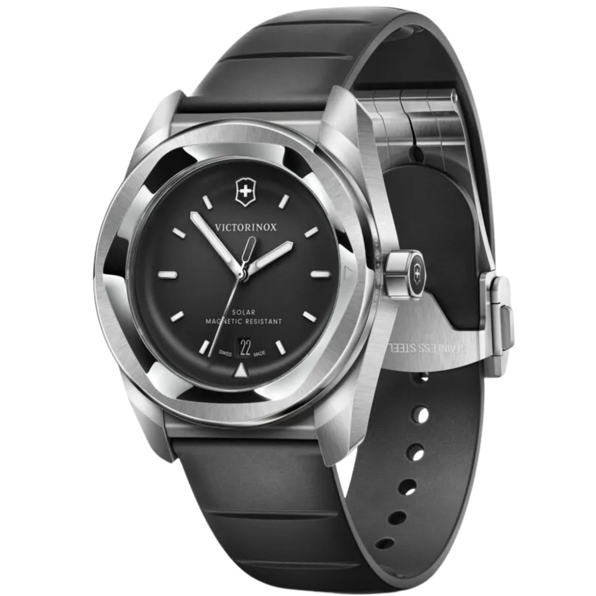 Victorinox Concept One 242054 brushed stainless steel case and anti-scratch bezel detail 