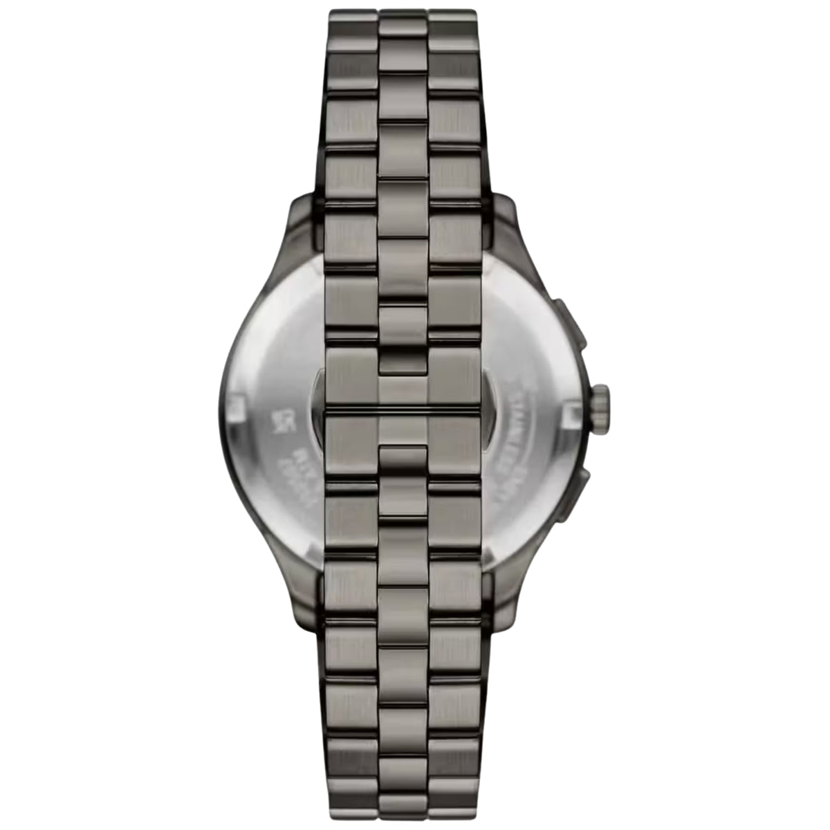 Emporio Armani Dario AR11729 steel link bracelet and case back detail
