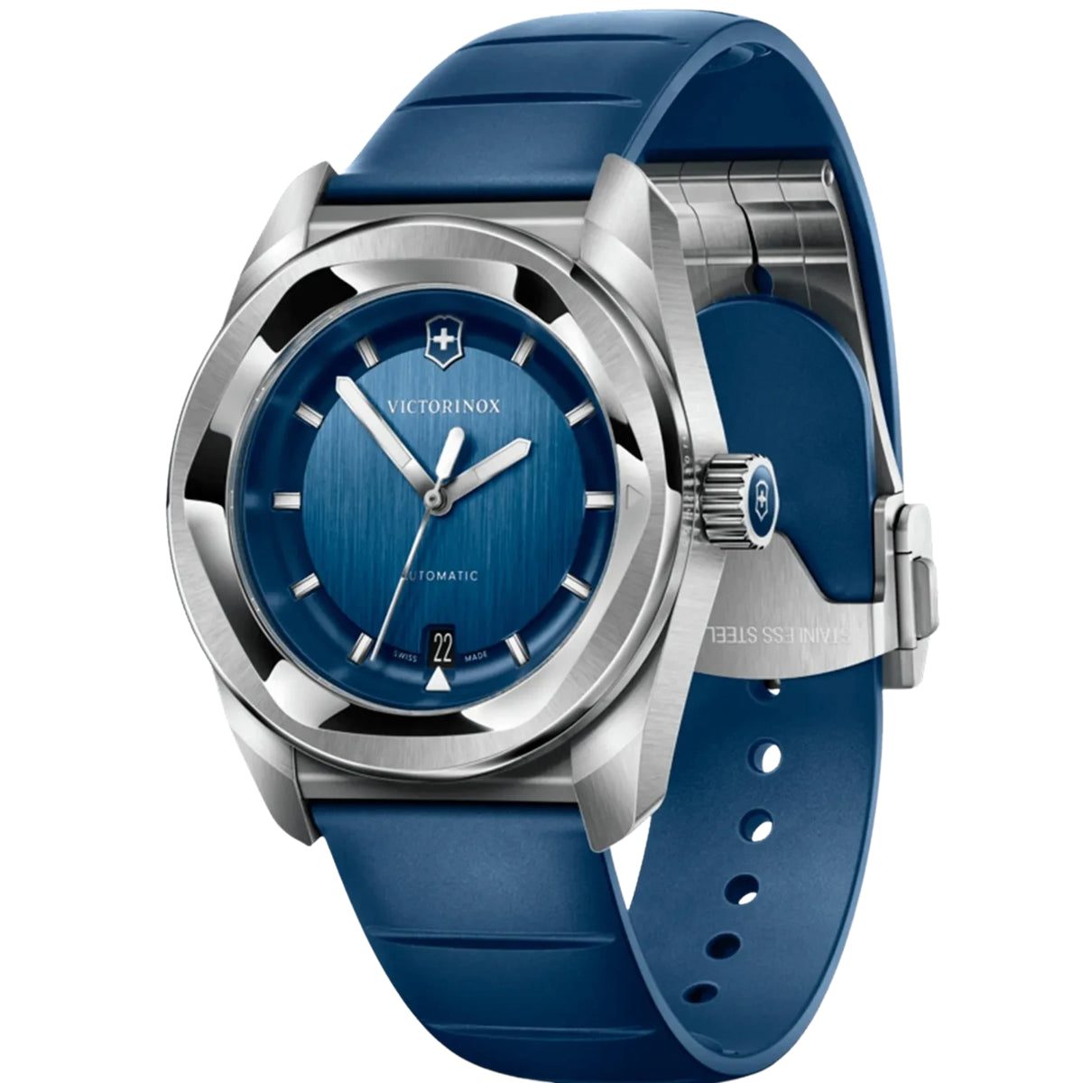 Victorinox Concept One 39mm Blue Dial Rubber Mens Automatic Watch 242056