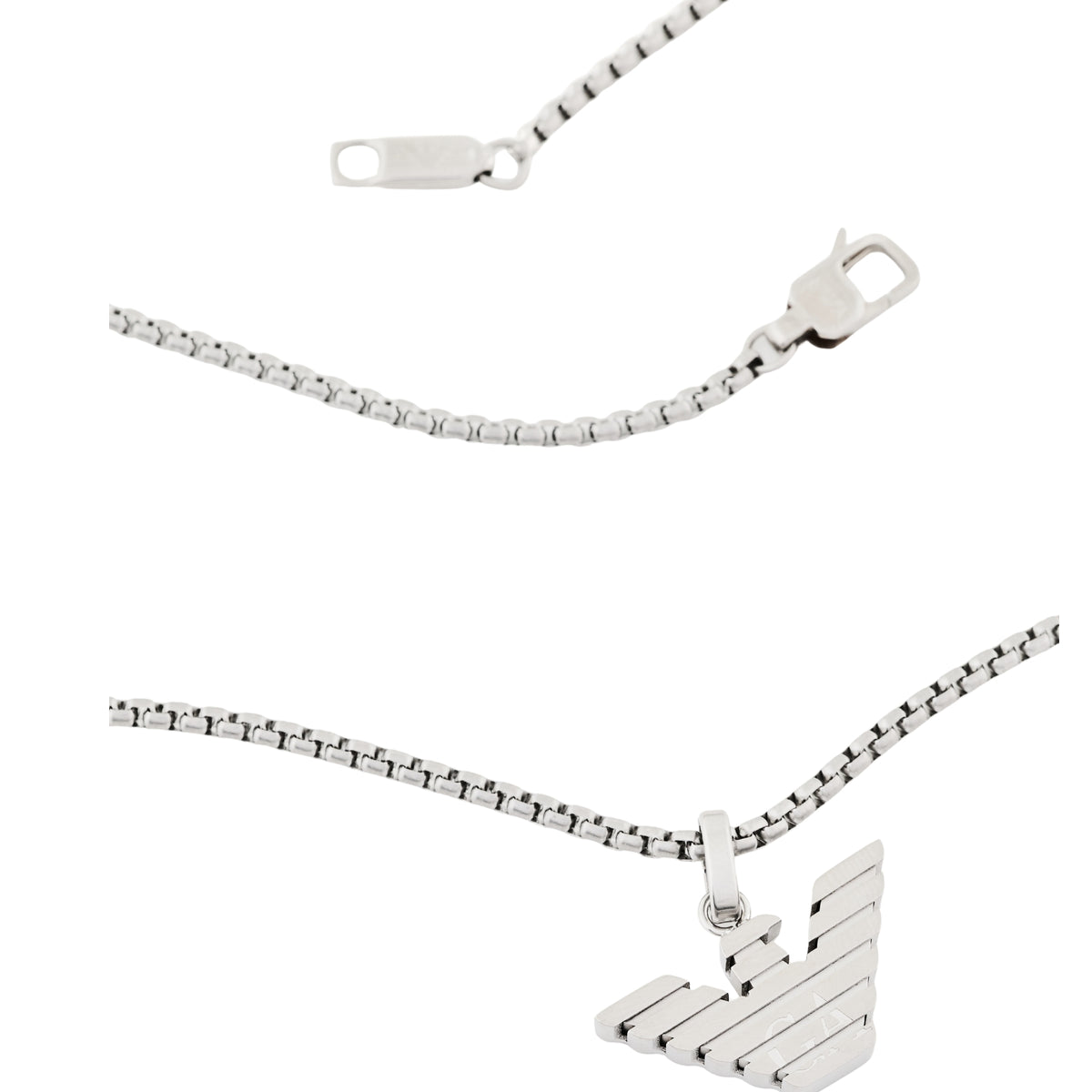 Emporio Armani Pendant EGS3169040 detailed view highlighting chain clasp closure and eagle pendant motif