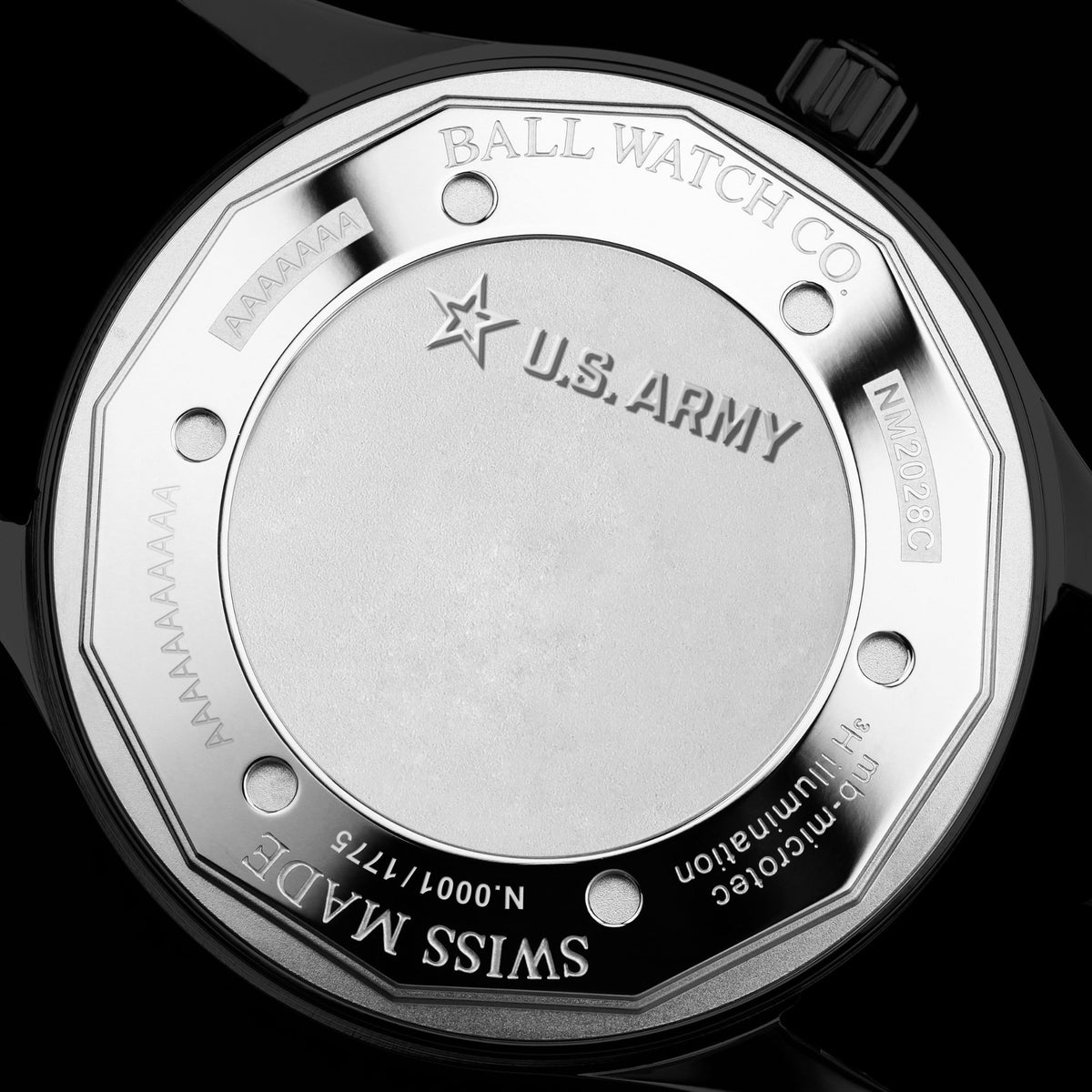 BALL Engineer III 'Army' 43mm Limited Edition Black Dial Rubber Mens Automatic Watch NM2028C-P49C-BK
