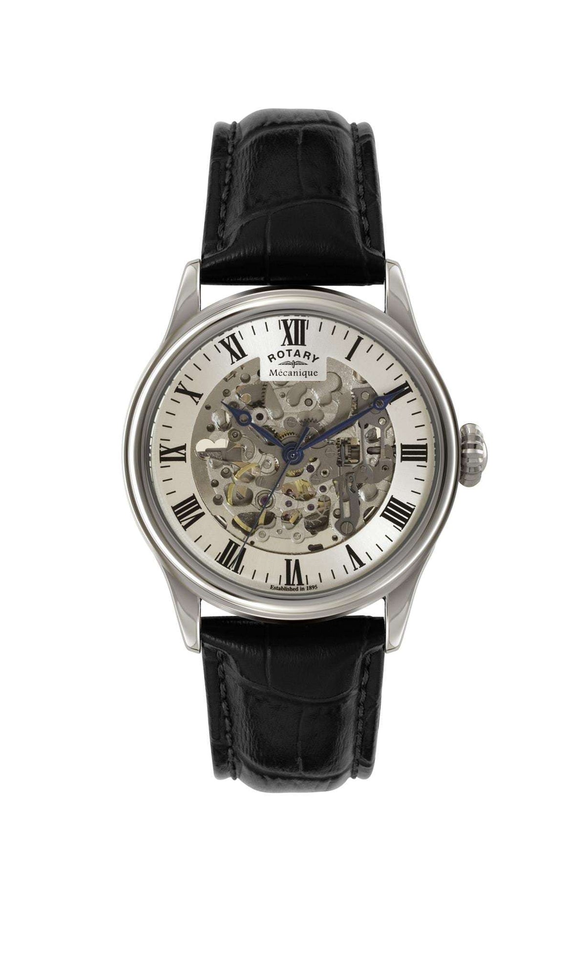 Rotary Skeleton Stainless Steel Silver Men’s Automatic Watch - WatchNation