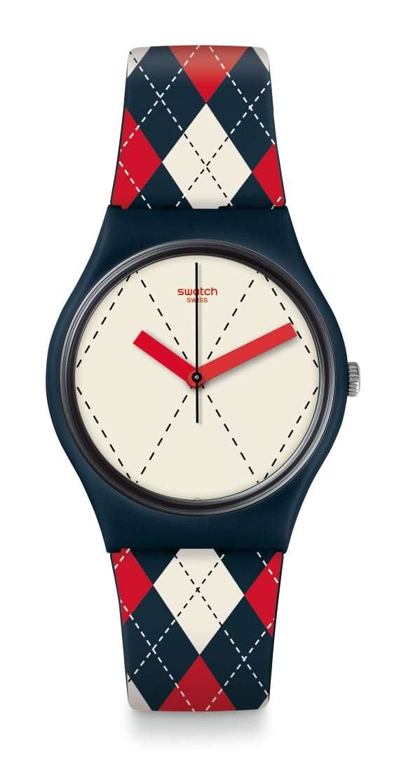 Swatch Socquette Golf Blue Plastic Case Blue Silicone Strap White Dial Unisex Watch GN255 - WatchNation