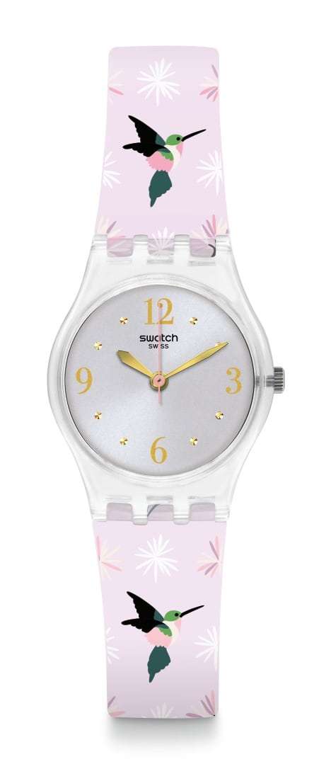 Swatch Envole Moi Birds Theme Silver Dial Ladies Watch LK376 - WatchNation