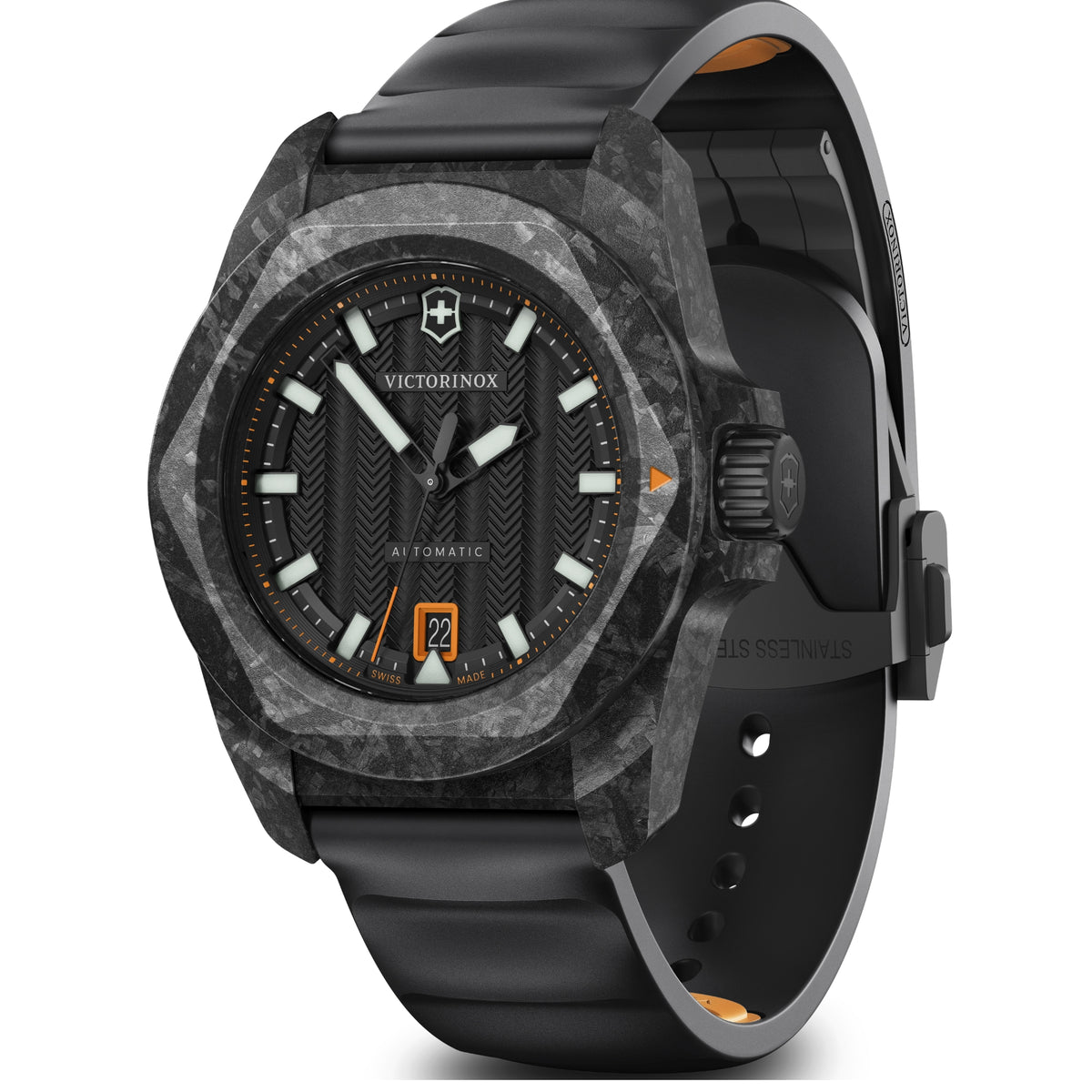 Victorinox I.N.O.X. 242023.1 watch with carbon case and black rubber strap