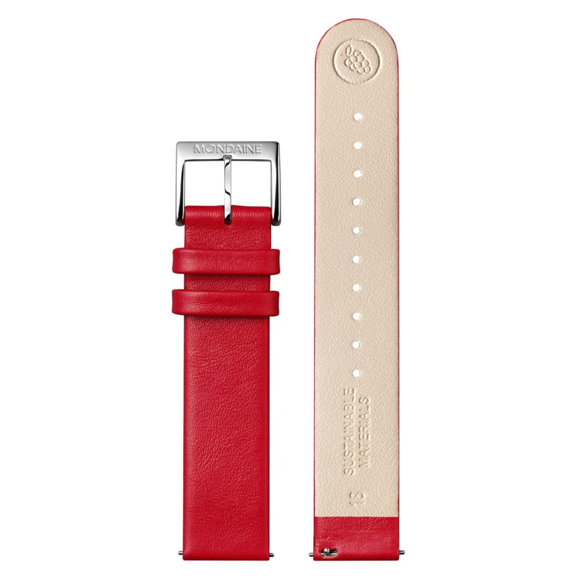 Mondaine Evo2 MSE.35110.LCV red vegan grape leather strap with stainless steel buckle