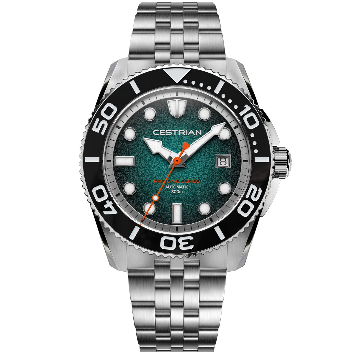 Cestrian Pro Dive Series CP-TLB001 teal fumé dial front view