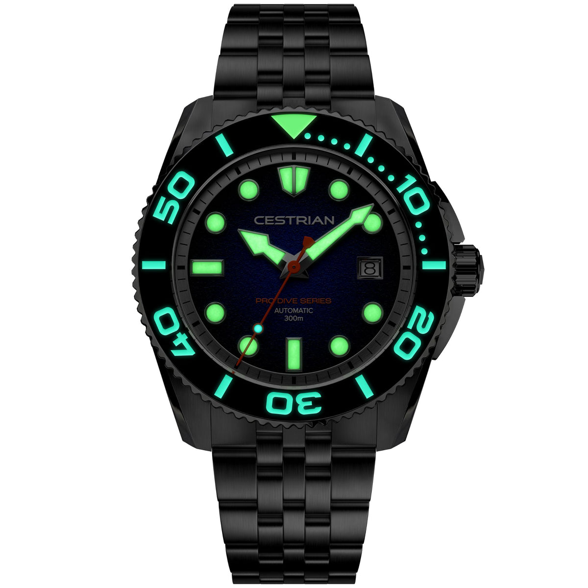 Cestrian Pro Dive Series CP-TLB001 luminous dial glow in the dark