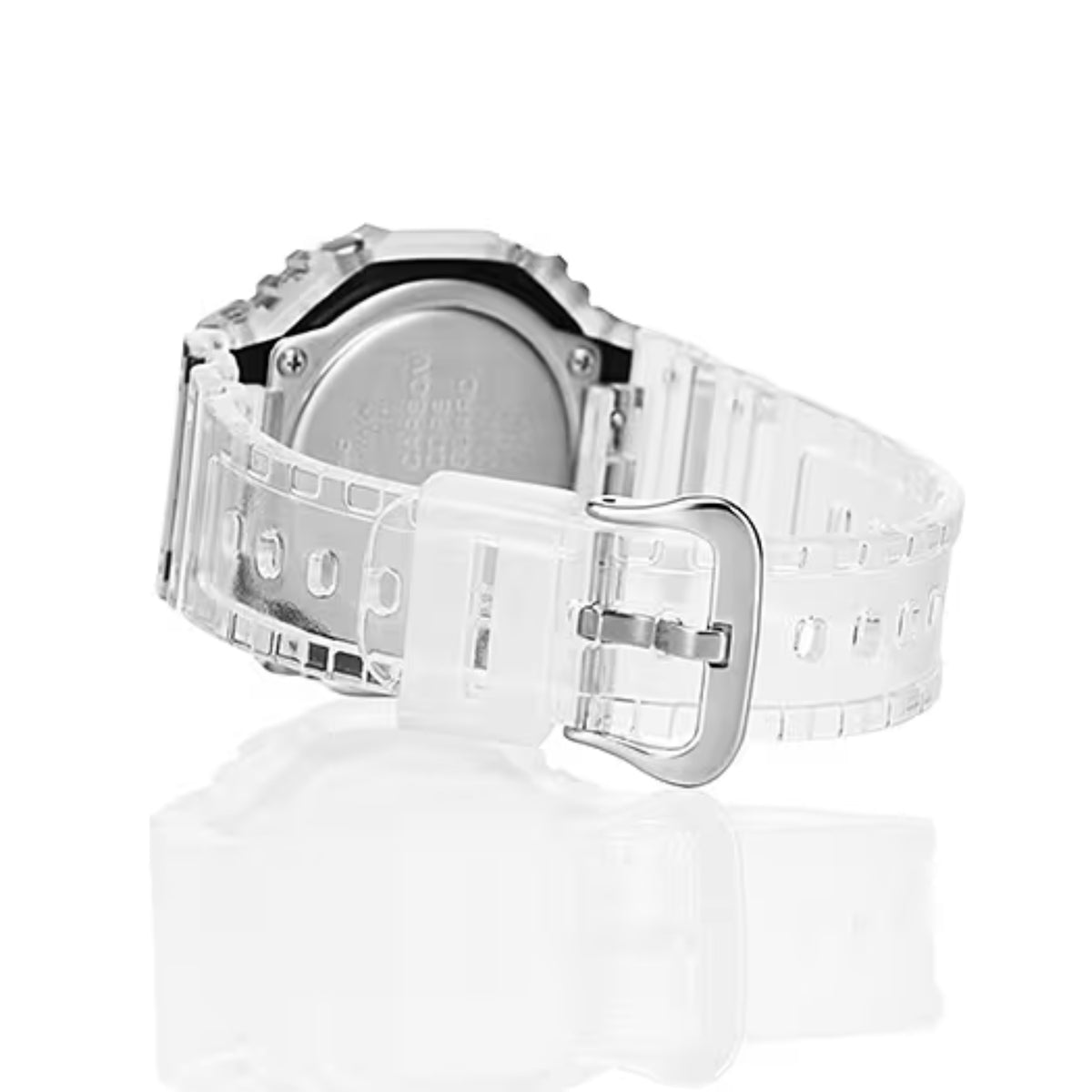 Casio G-Shock Octagon Series GA-2100SKE-7AER transparent resin strap and buckle detail