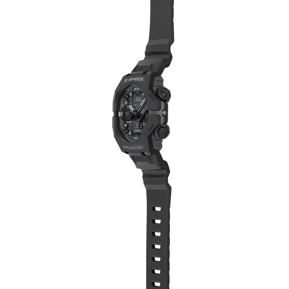 Casio G-Shock GA-B001-1AER side profile view showcasing sleek resin bezel thickness and push buttons