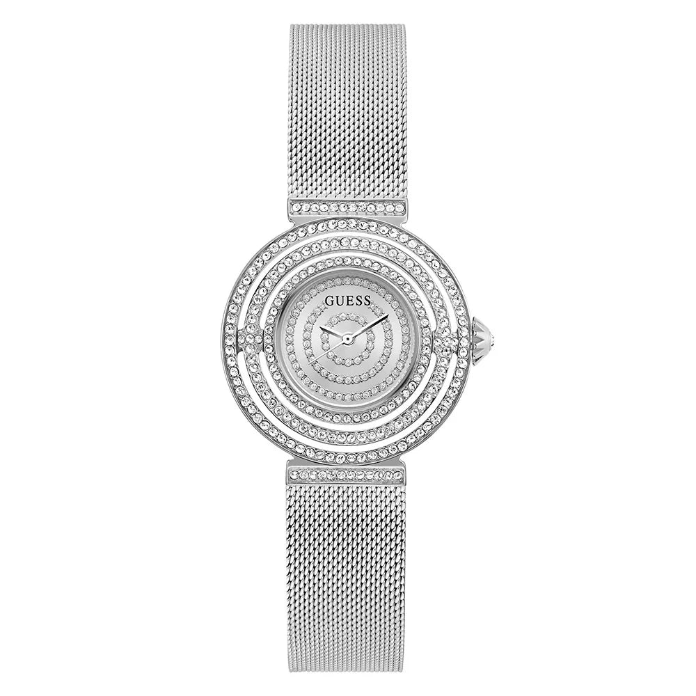 Guess Women’s Silver Crystal Bracelet Watch GW0550L1
