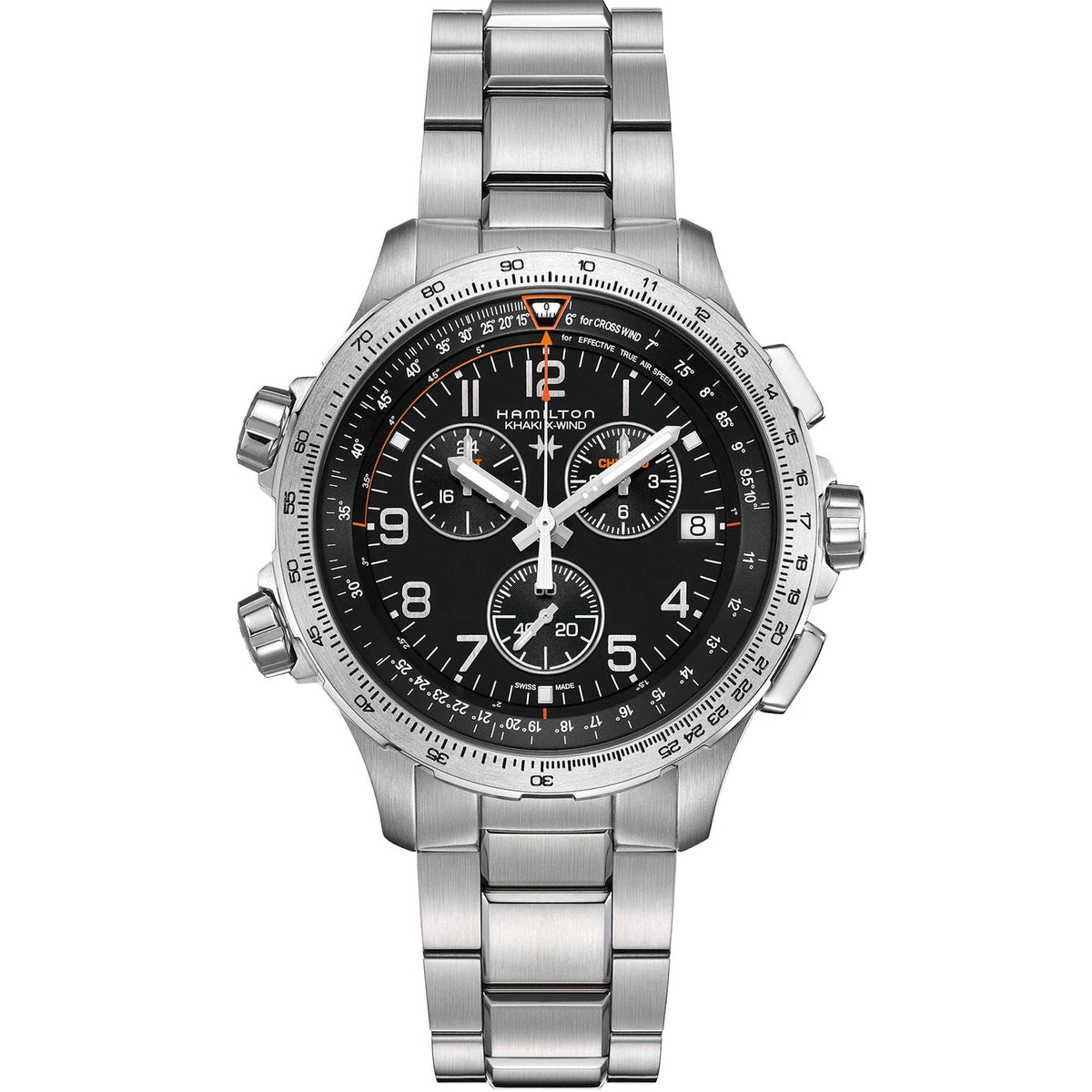 Hamilton Khaki Aviation GMT Chronograph Black Dial Quartz watch H77912135 front view