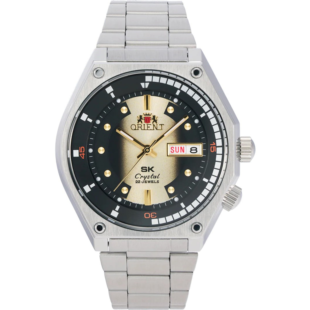 Orient Neo 70s Gold Dial Revival automatic watch RA-AA0B01G39B front view