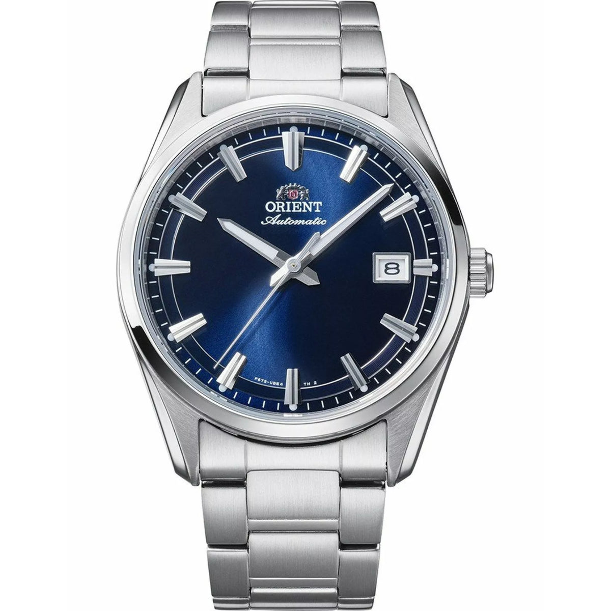 Orient Stretto 38mm Blue Dial Steel Bracelet automatic watch RA-AC0R02L30B front view