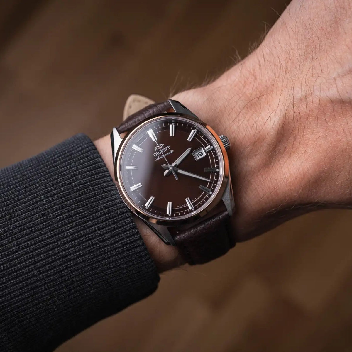 Orient Stretto RA-AC0R03Y30B automatic watch worn on wrist
