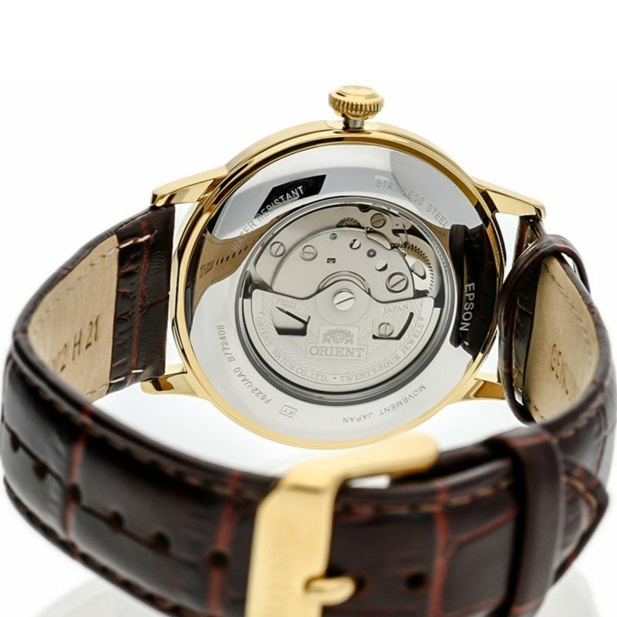 Orient Bambino Classic Vintage Style White Dial Leather Strap Unisex Dress Watch RA-AP0004S30B