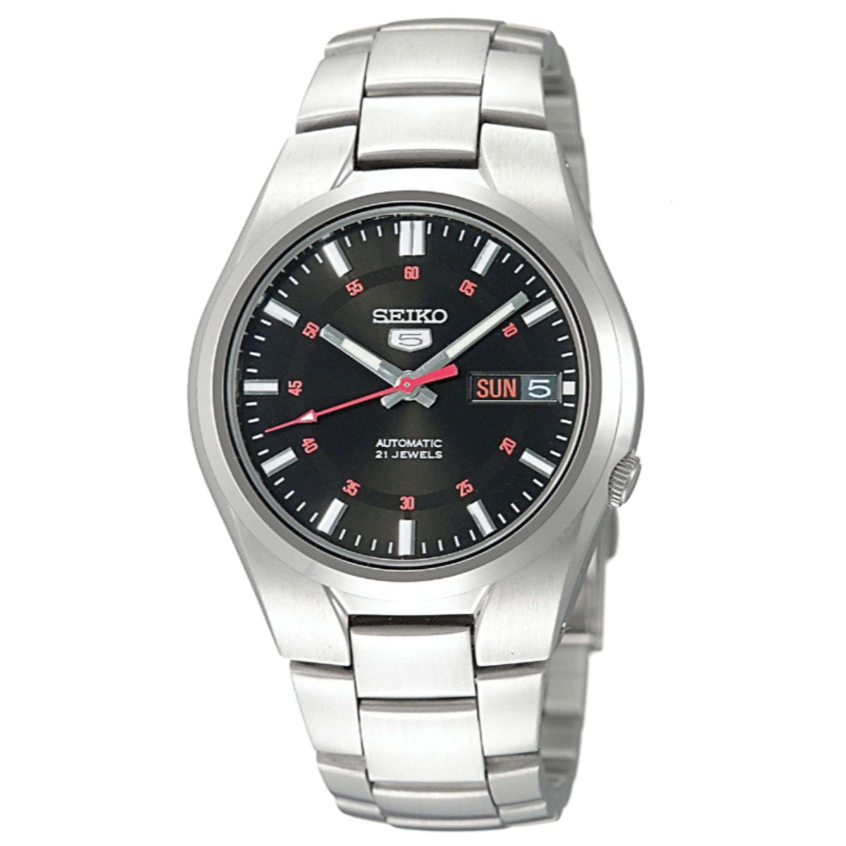 Seiko 5 Automatic Black Dial Steel Strap Men's Watch SNK617K1