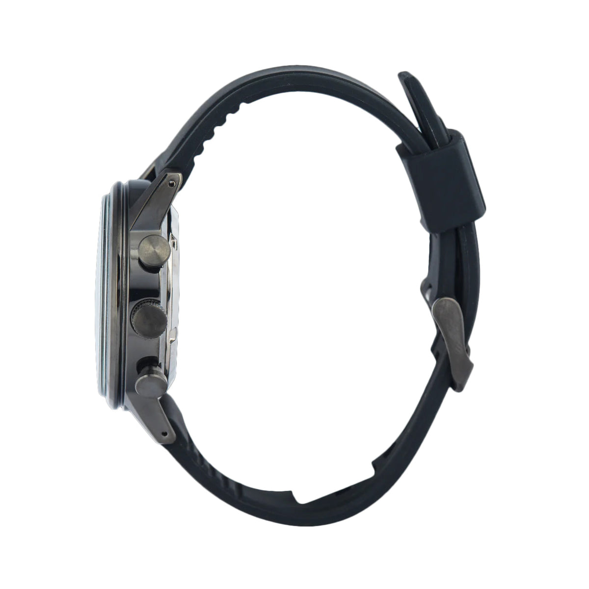Side view of Seiko Essentials SSB393P1 mens watch displaying the case thickness and side profile