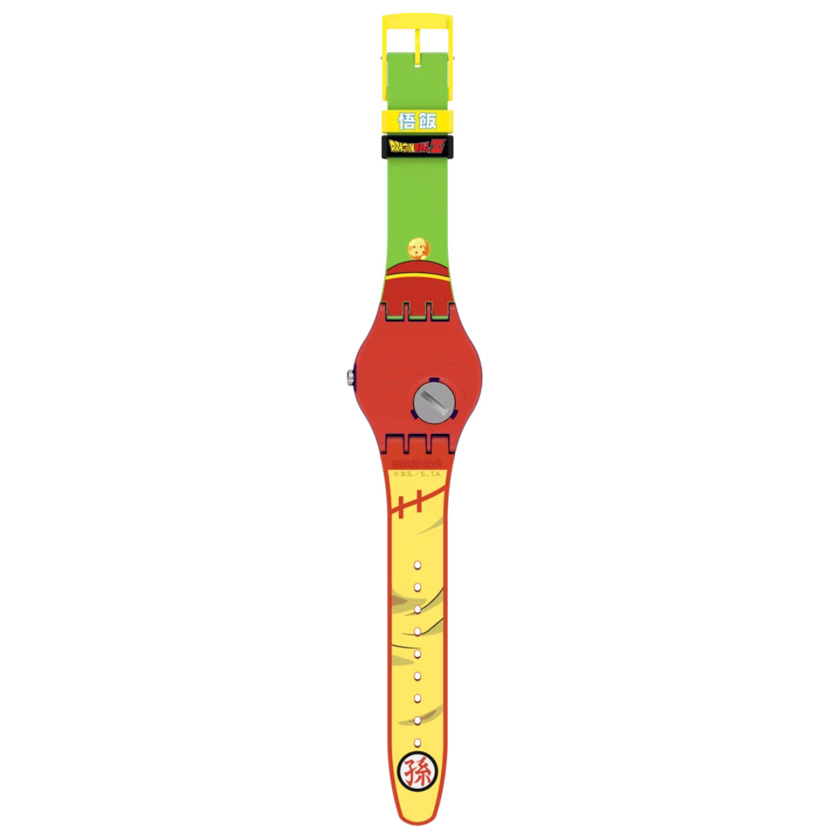 Silicone quartz watch with dark dial and red-orange themed silicone strap