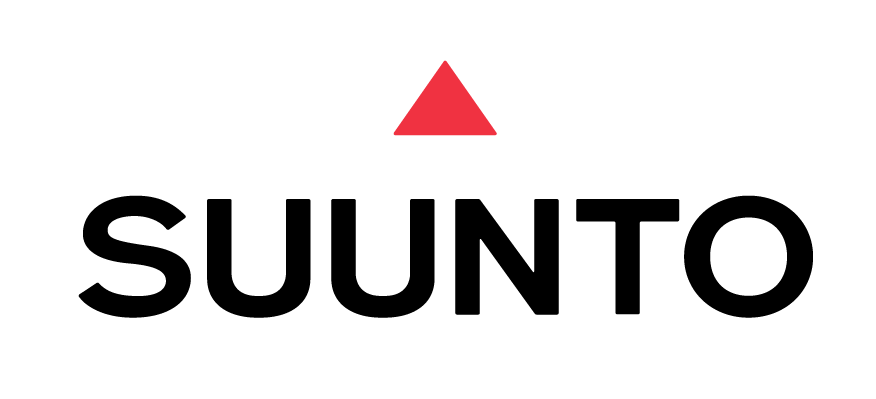 Official Suunto brand logo featuring red triangle emblem and black bold typography