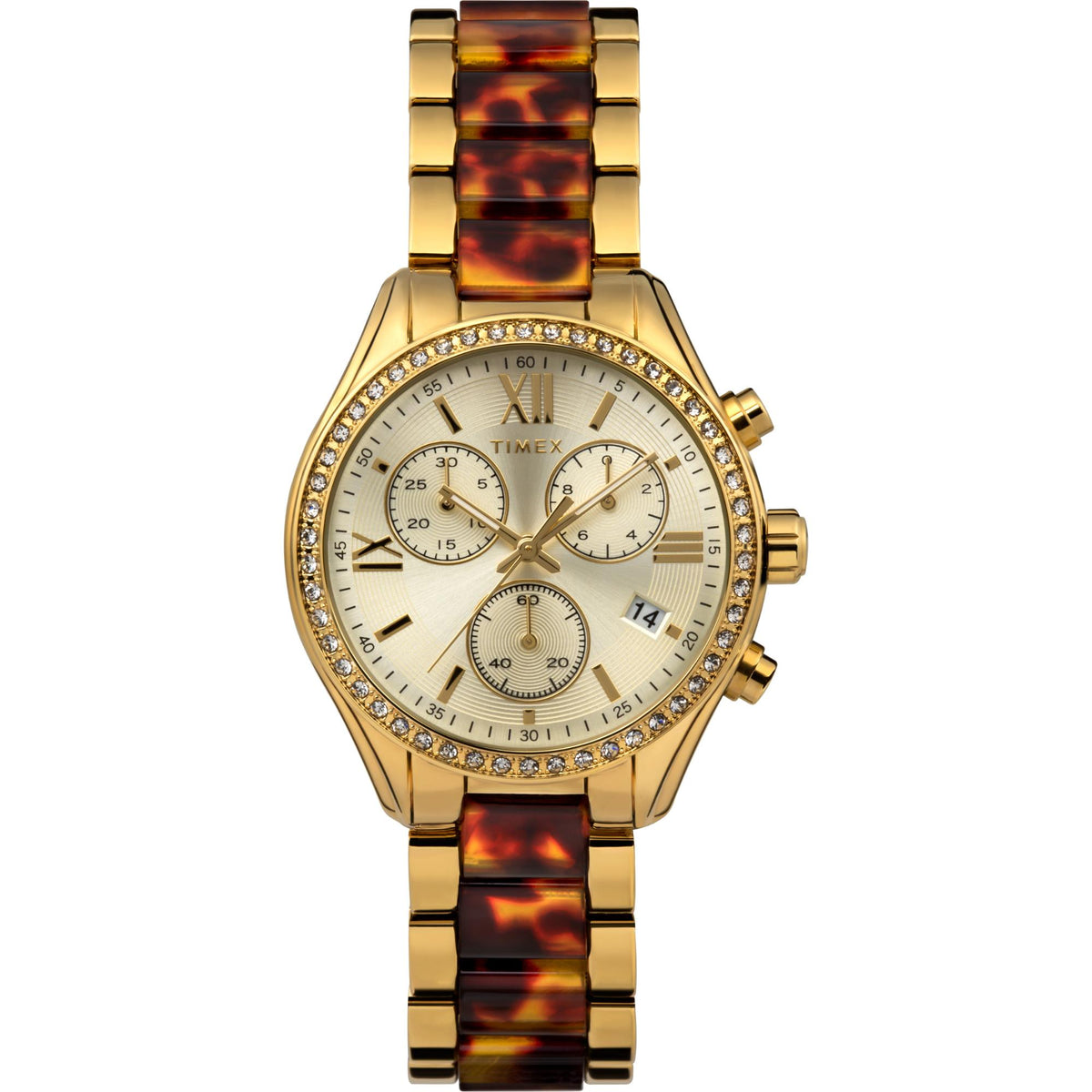 Timex Classic Chronograph Gold Dial Women's Watch TW2V74800