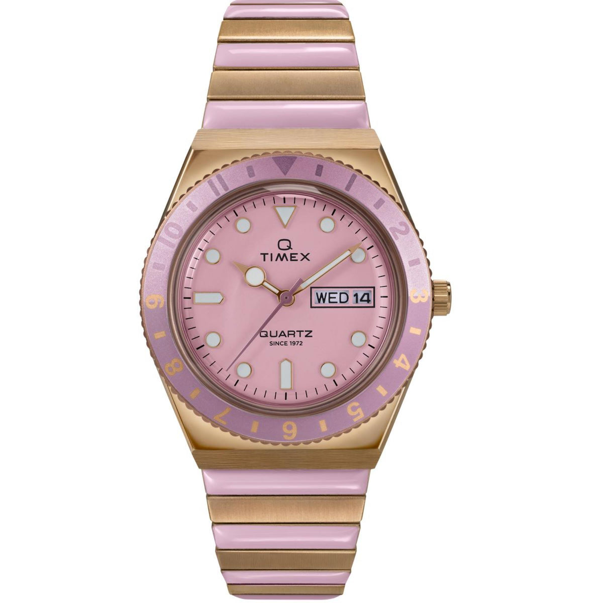 Q Timex Stainless Steel Pink Dial Women's Watch TW2W87600