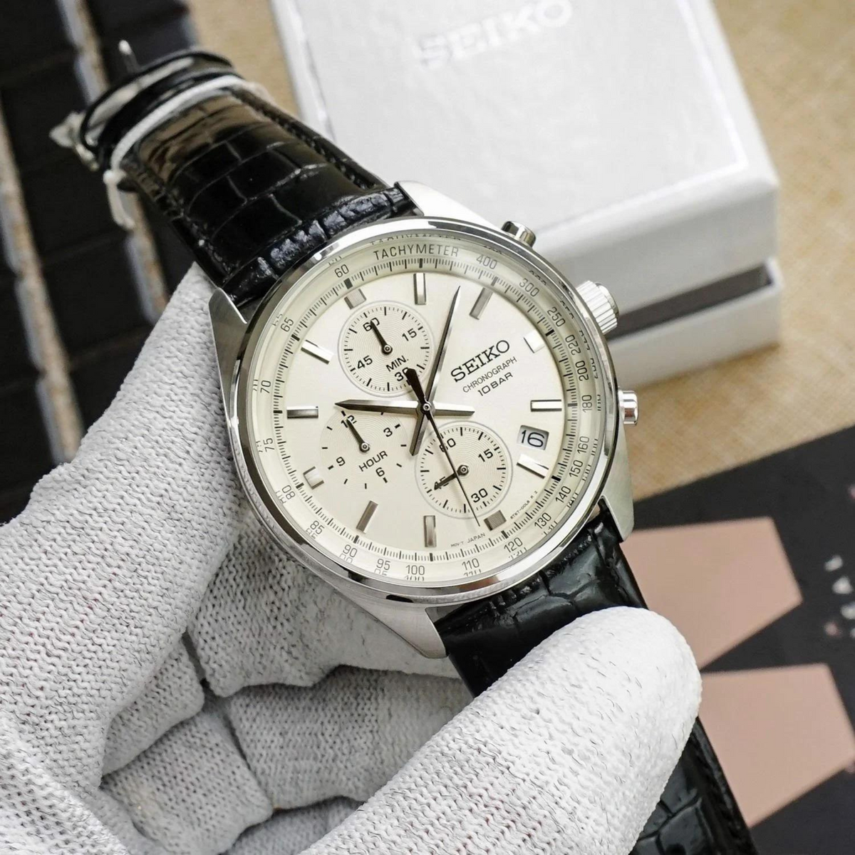 Seiko Essentials SSB383P1 chronograph on hand
