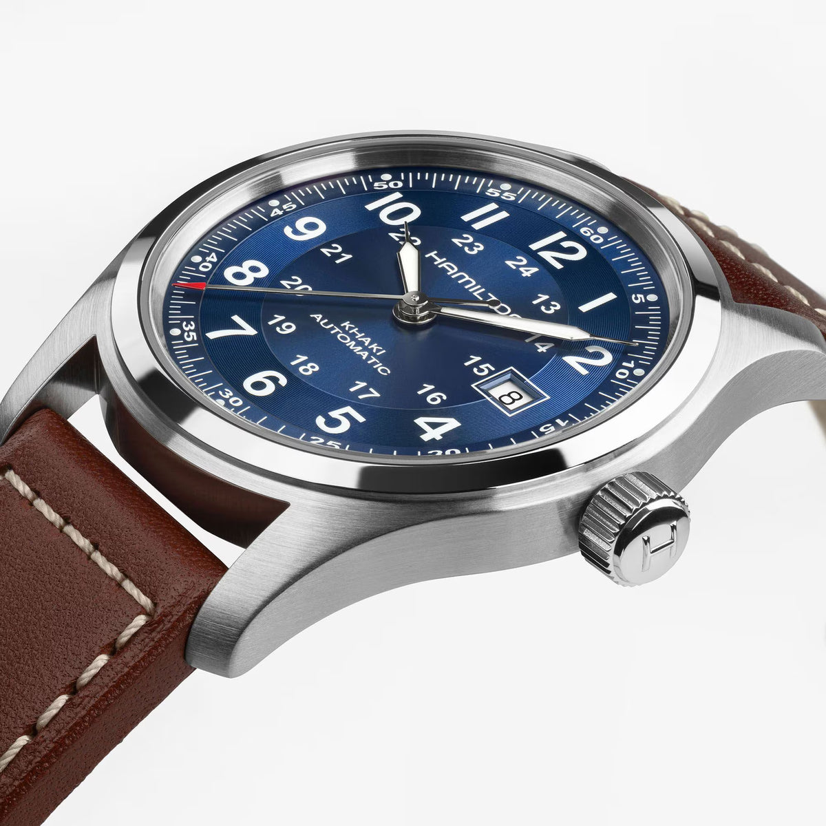 Hamilton Khaki Field Auto Blue Dial Leather Strap Men's Watch H70605540   