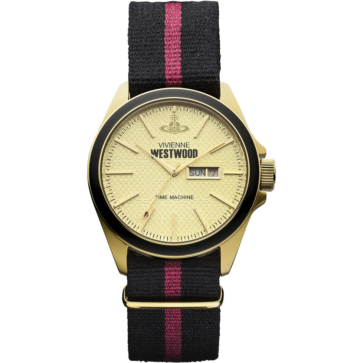 Vivienne Westwood Camden Lock II Fabric Strap Gold Dial Ladies’ Watch VV068GDBK - WatchNation