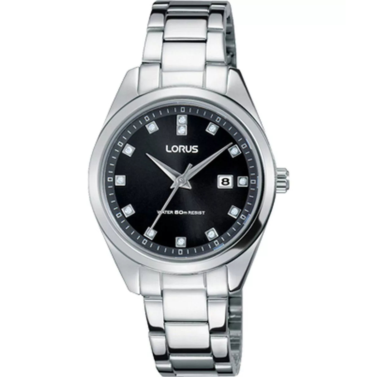 Lorus Dress Stainless Steel Black Sunray Dial Women's Watch RJ243BX9 - WatchNation