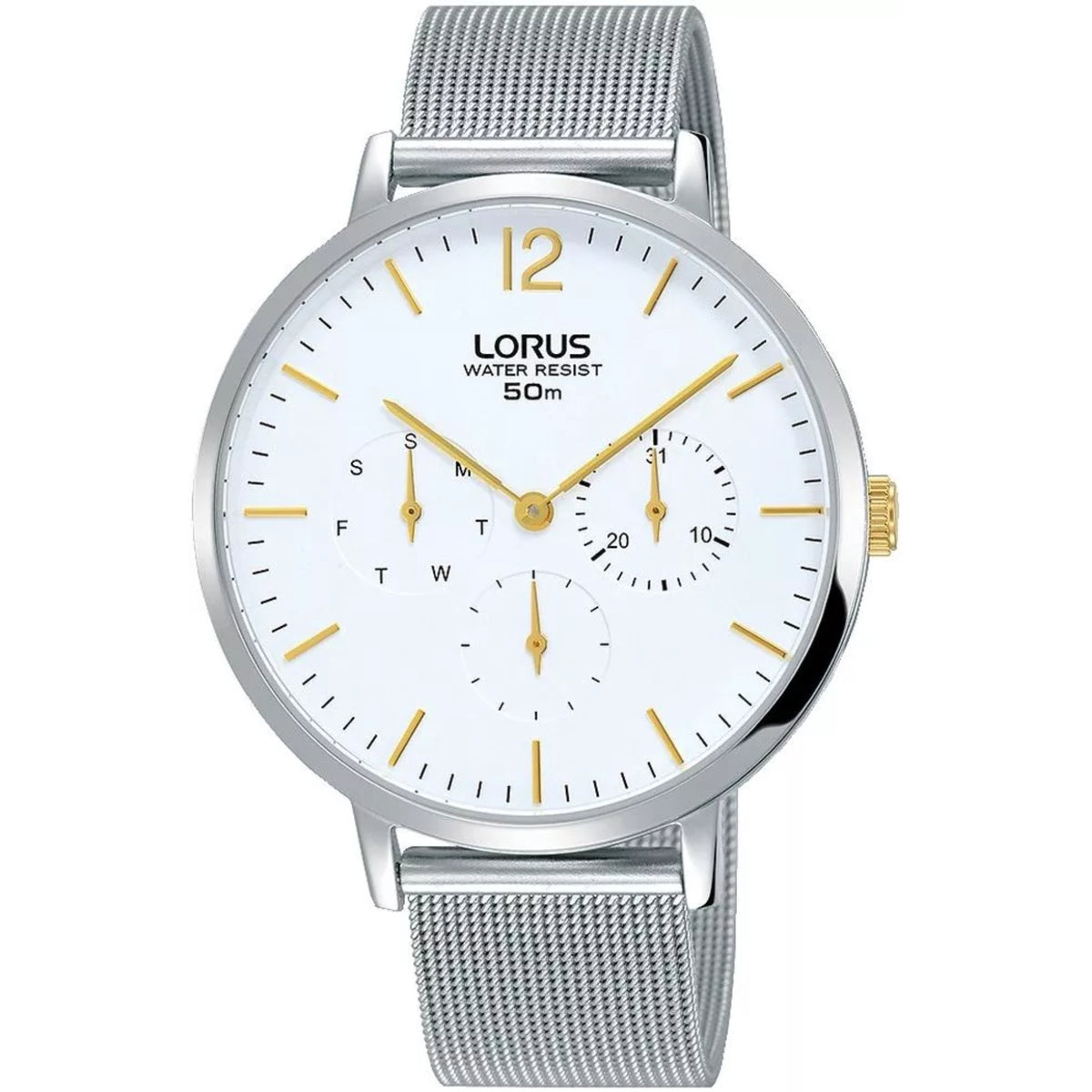 Lorus Dress Silver Mesh White Dial Women's Watch RP689CX9 - WatchNation