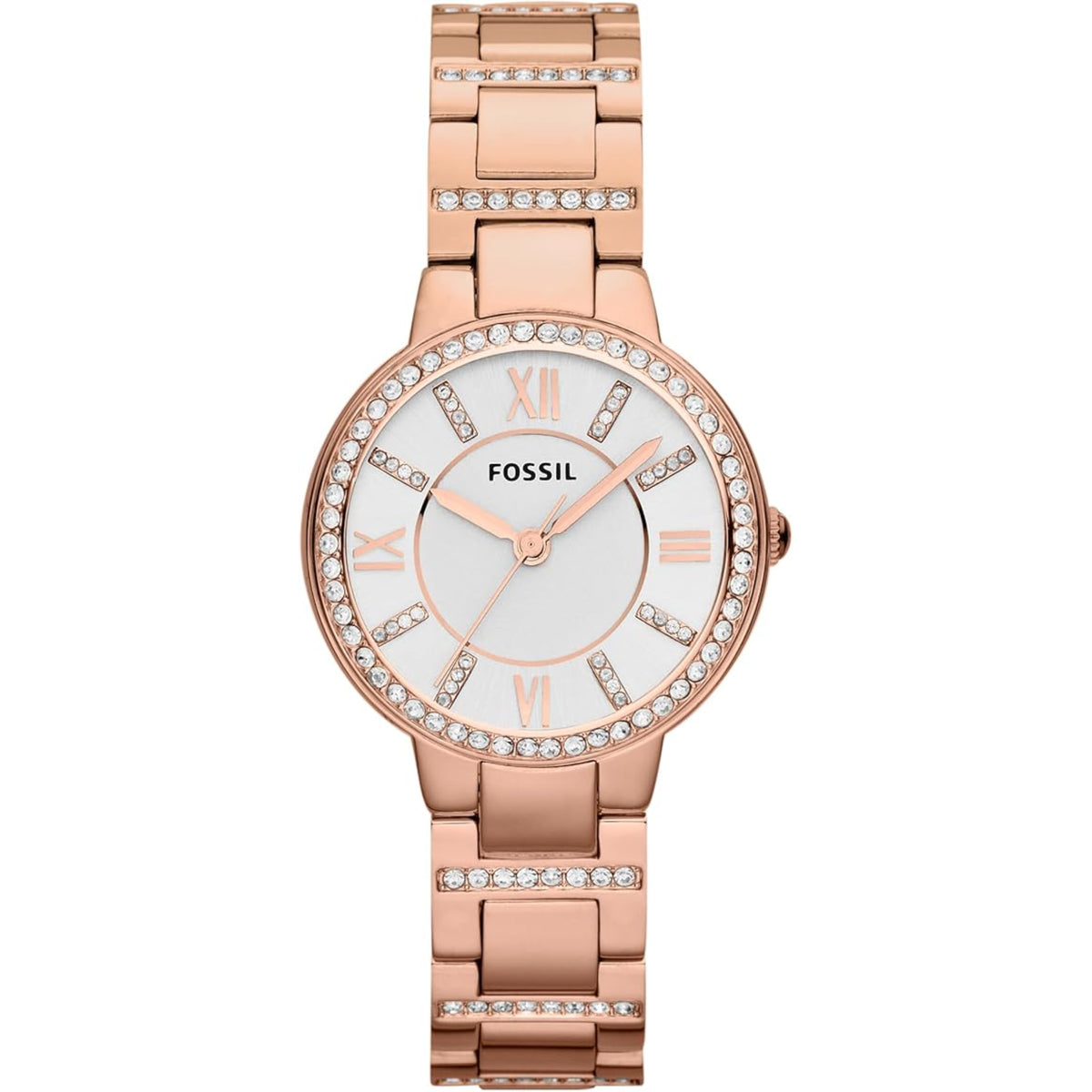 Fossil Virginia Quartz Silver Dial Steel Strap Women’s Watch ES3284