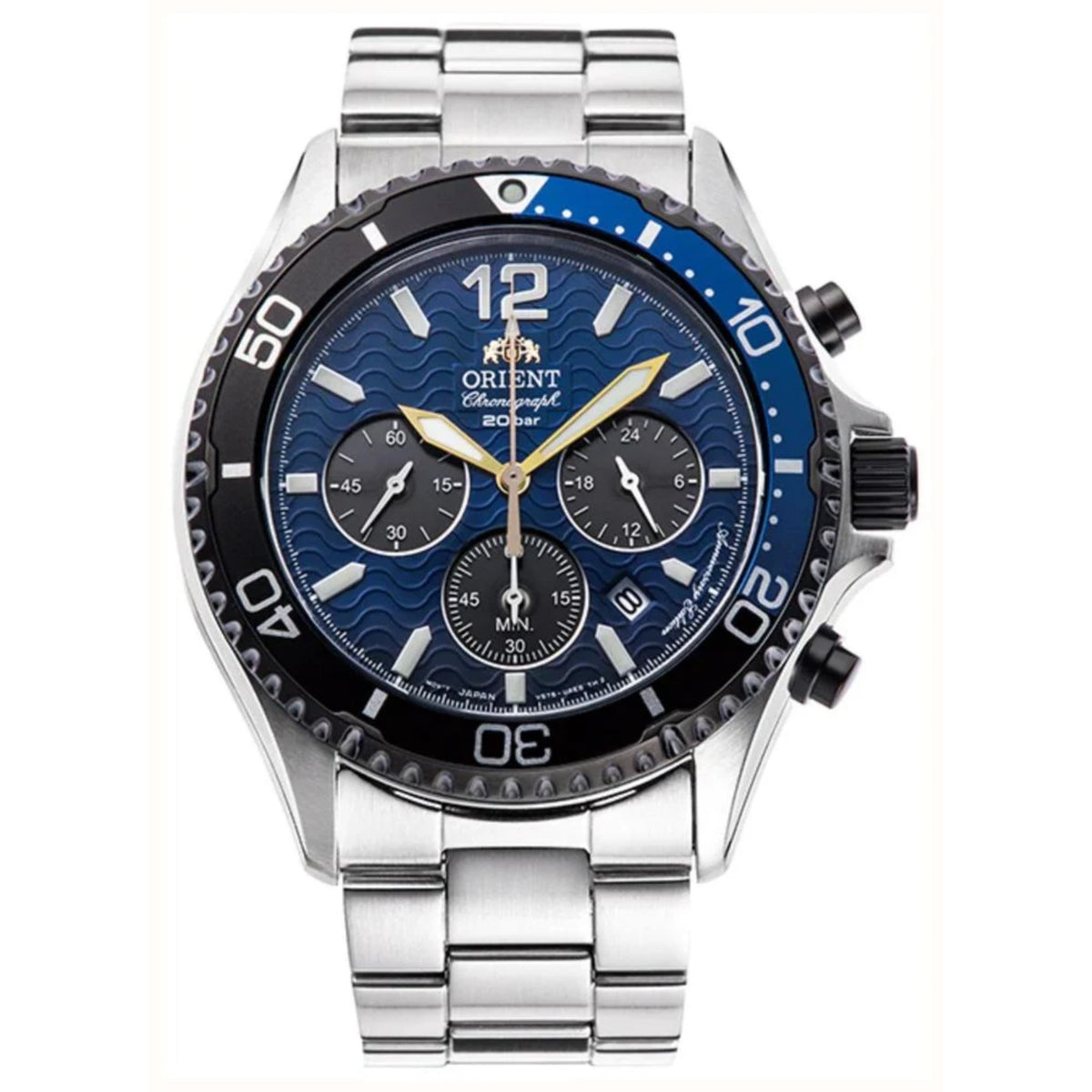 Orient Mako Solar 20th Anniversary Blue Dial Steel Strap Men’s Watch RA-TX0208L10B