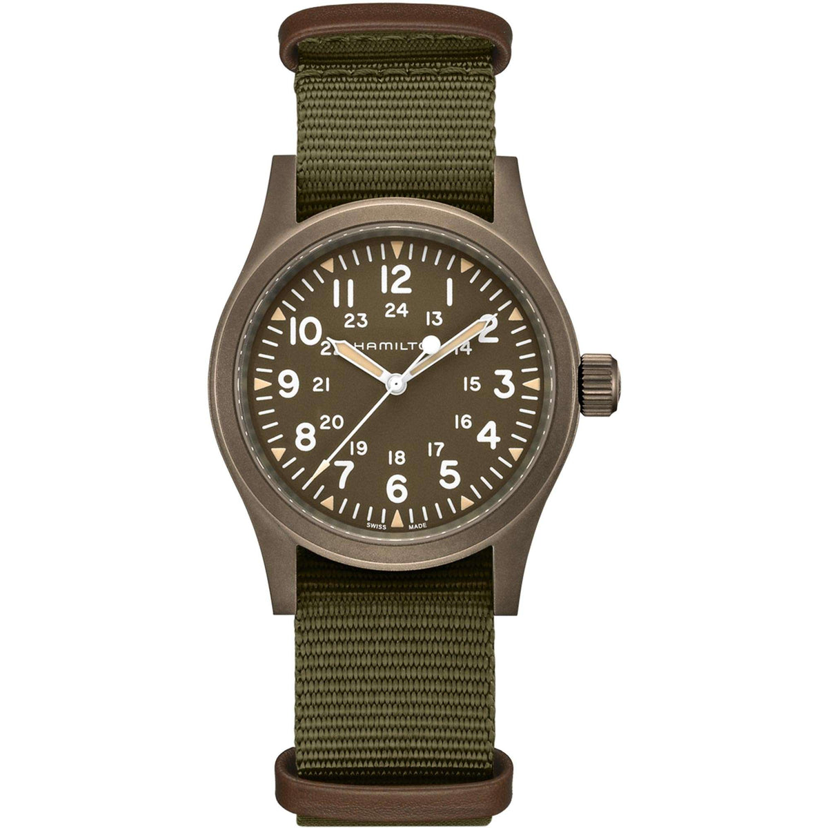 Hamilton Khaki Field Mechanical Green Dial NATO Strap Men's Watch H69449961