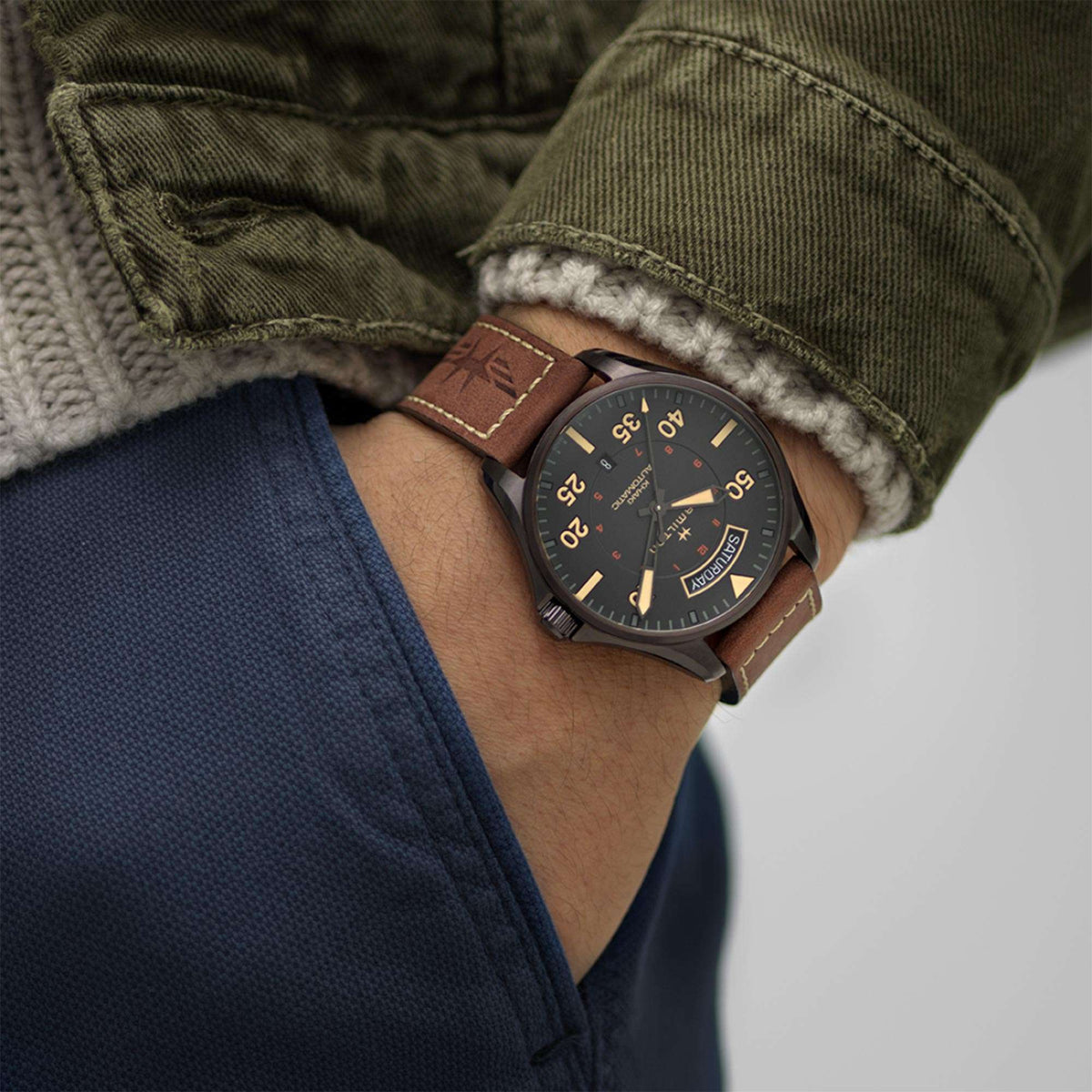 Hamilton Khaki Pilot Aviation Automatic Mens Watch H64605531 42mm
