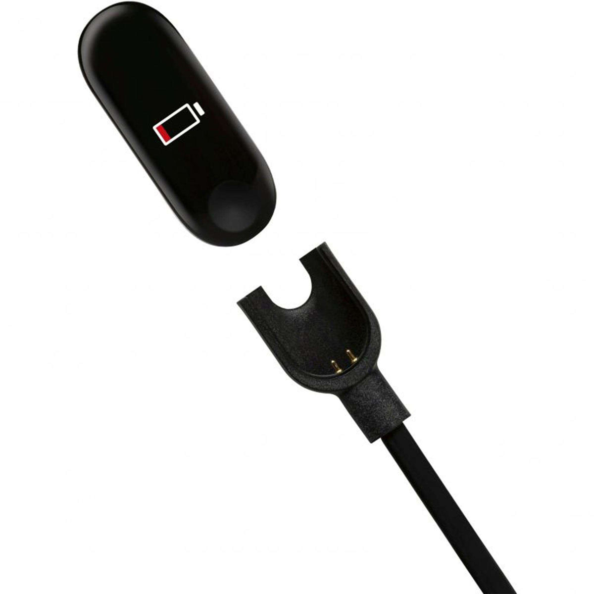 Black smartwatch charging cable with USB connector end