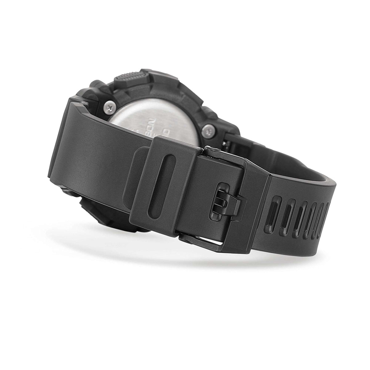 Black Casio G-Shock watch case with resin strap buckle and side buttons